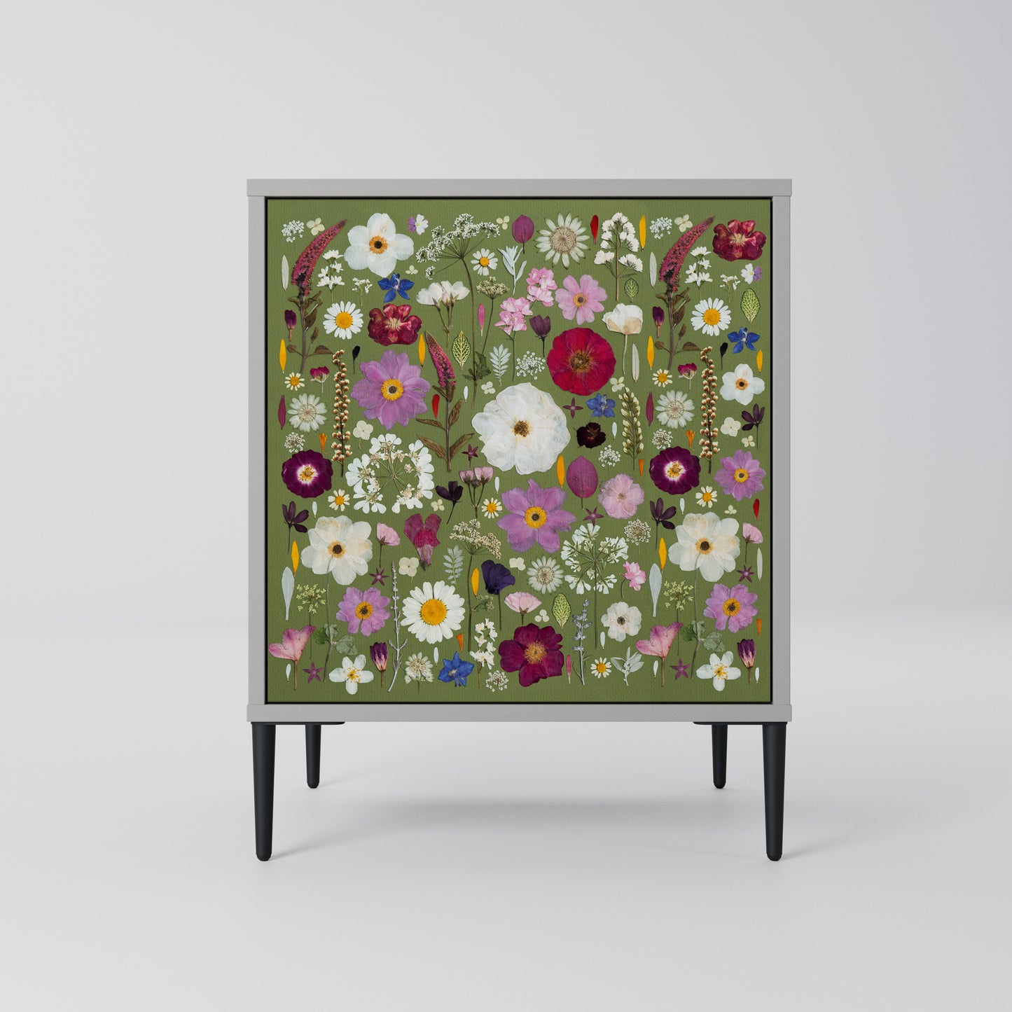 WILD GARDEN 1-Door Sideboard in Grey Finish