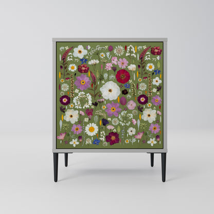 WILD GARDEN 1-Door Sideboard in Grey Finish