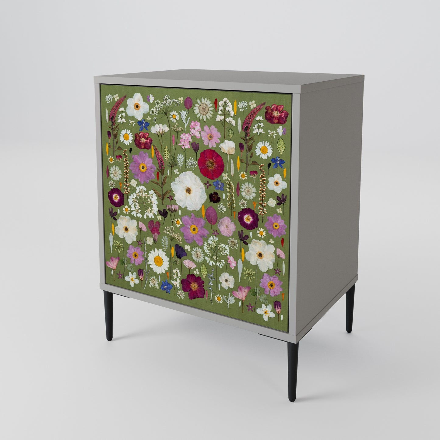 WILD GARDEN 1-Door Sideboard in Grey Finish