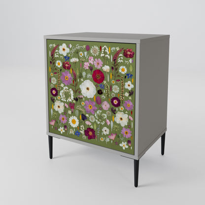 WILD GARDEN 1-Door Sideboard in Grey Finish
