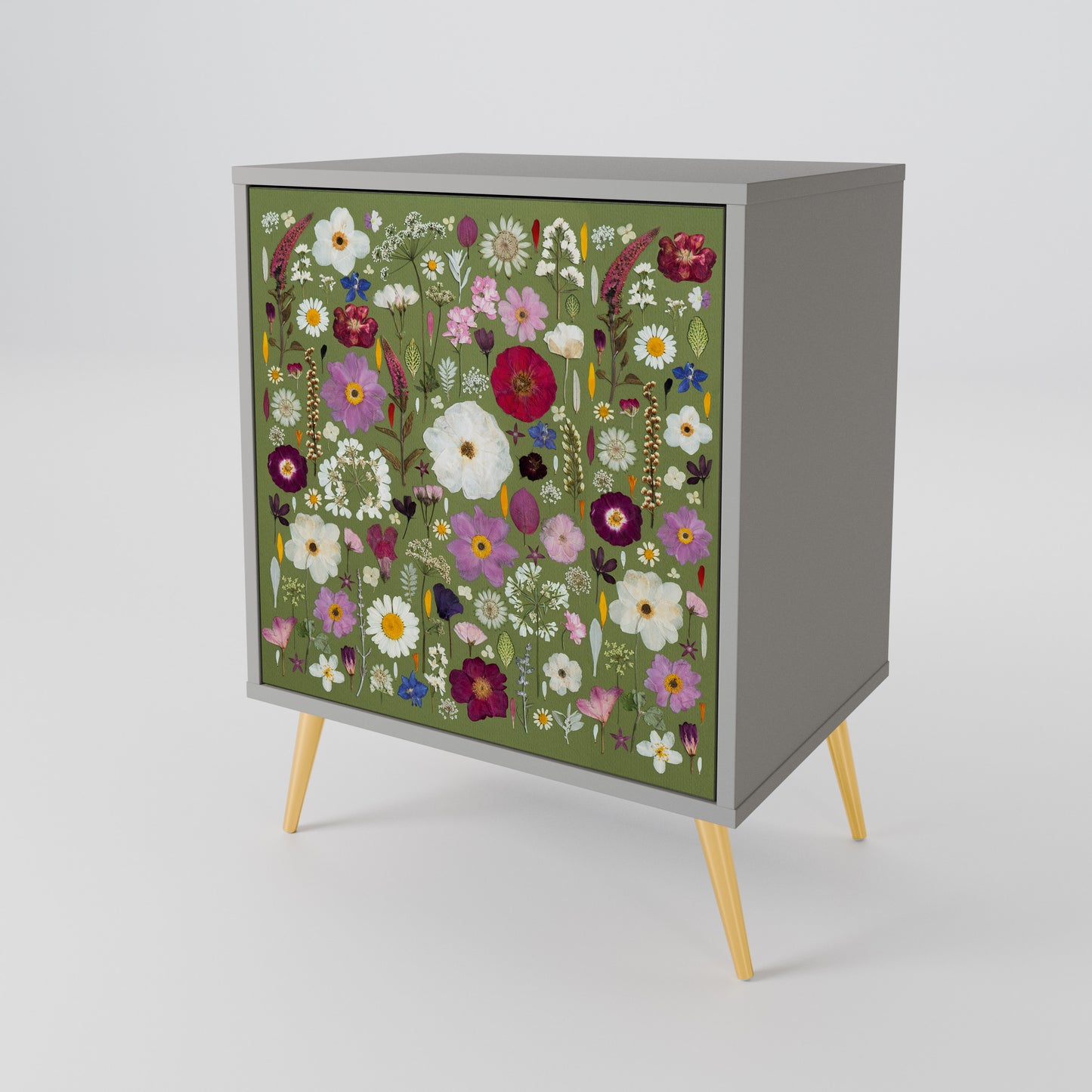WILD GARDEN 1-Door Sideboard in Grey Finish