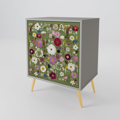WILD GARDEN 1-Door Sideboard in Grey Finish