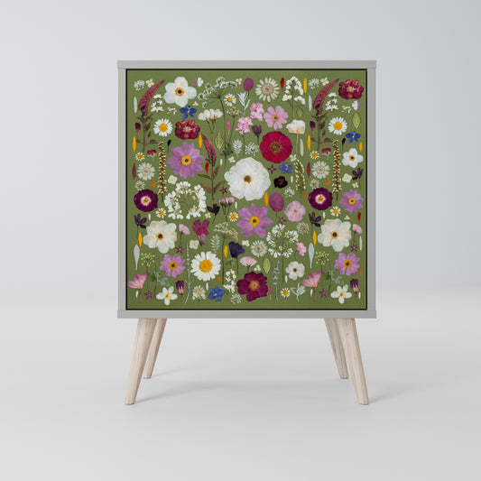 WILD GARDEN Madia a 1 Anta in Finitura Grigia