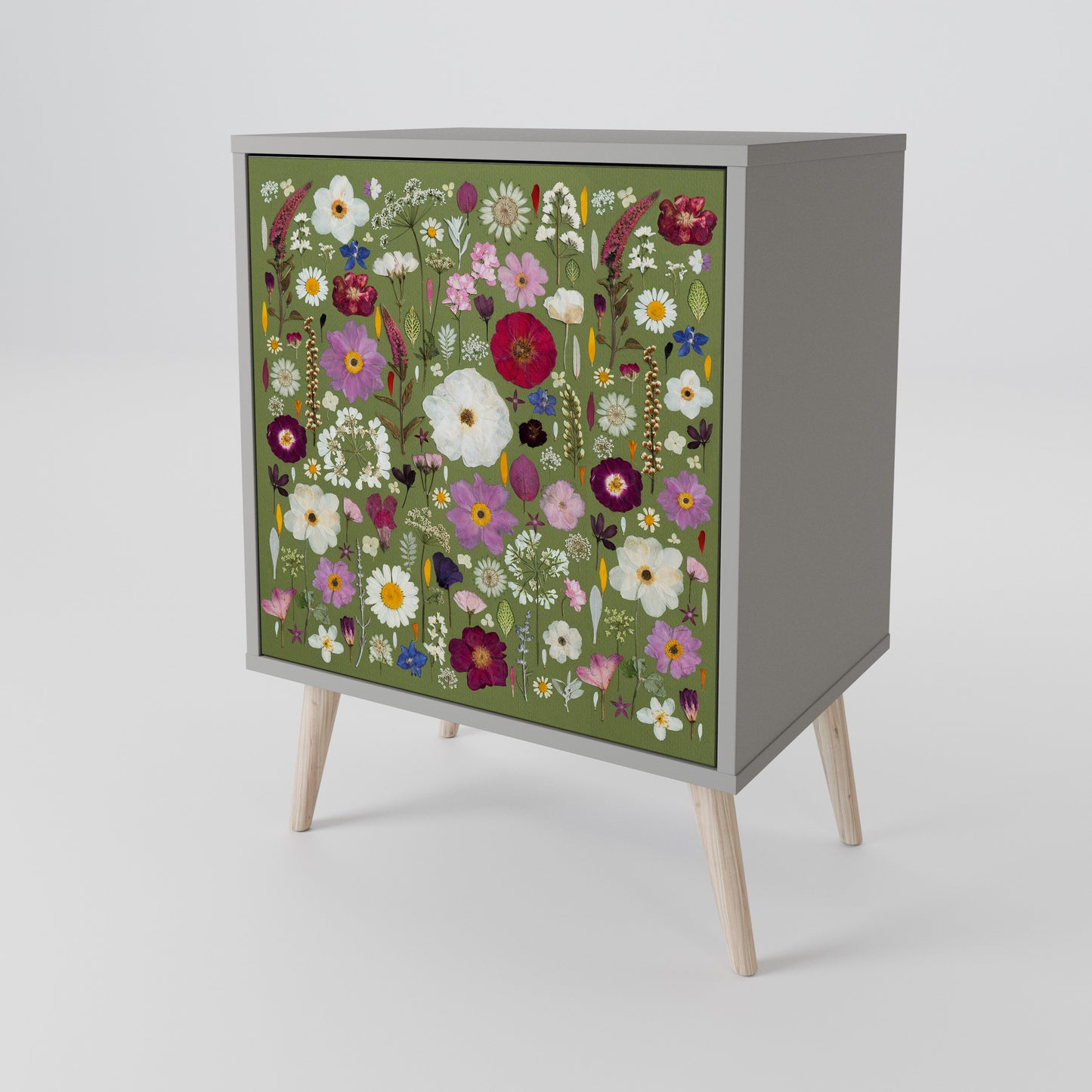 WILD GARDEN 1-Door Sideboard in Grey Finish
