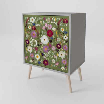 WILD GARDEN 1-Door Sideboard in Grey Finish