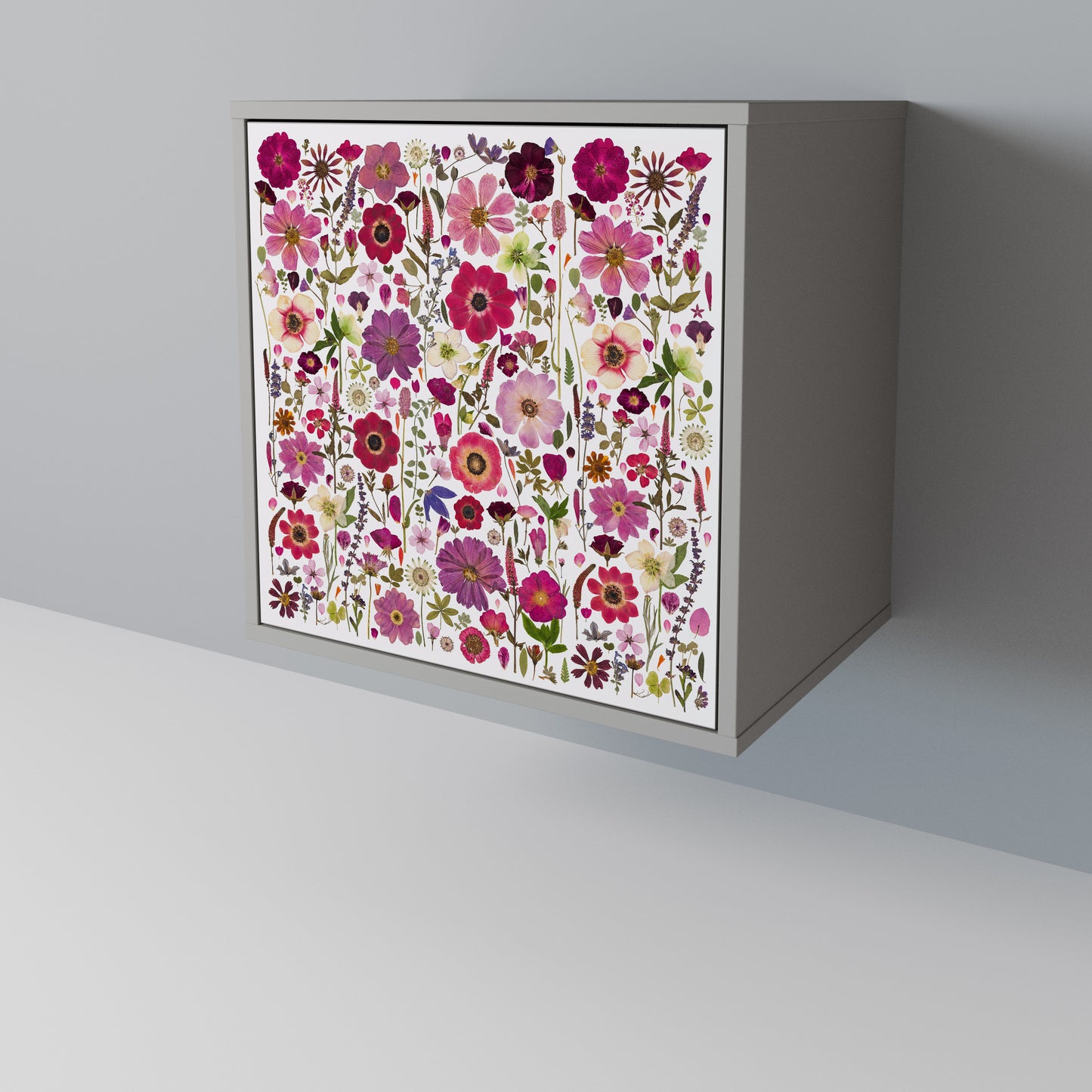 PETAL GARDEN 1-Door Sideboard in Grey Finish