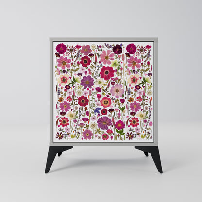 PETAL GARDEN 1-Door Sideboard in Grey Finish
