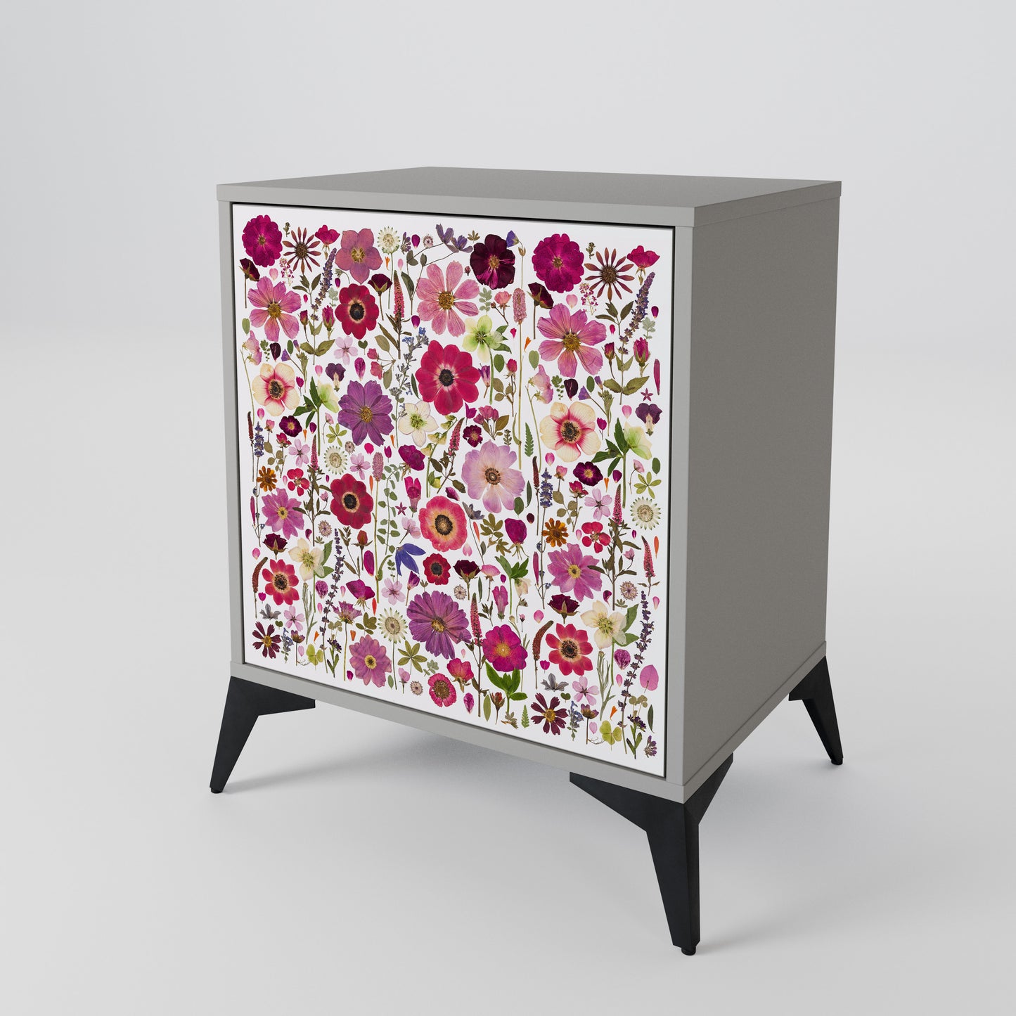 PETAL GARDEN 1-Door Sideboard in Grey Finish
