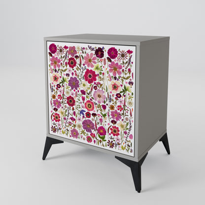 PETAL GARDEN 1-Door Sideboard in Grey Finish
