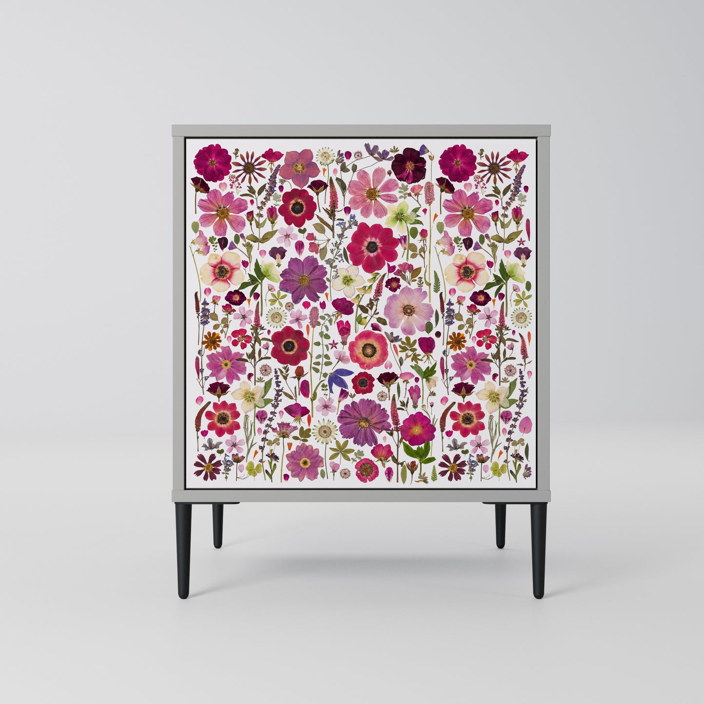 PETAL GARDEN 1-Door Sideboard in Grey Finish