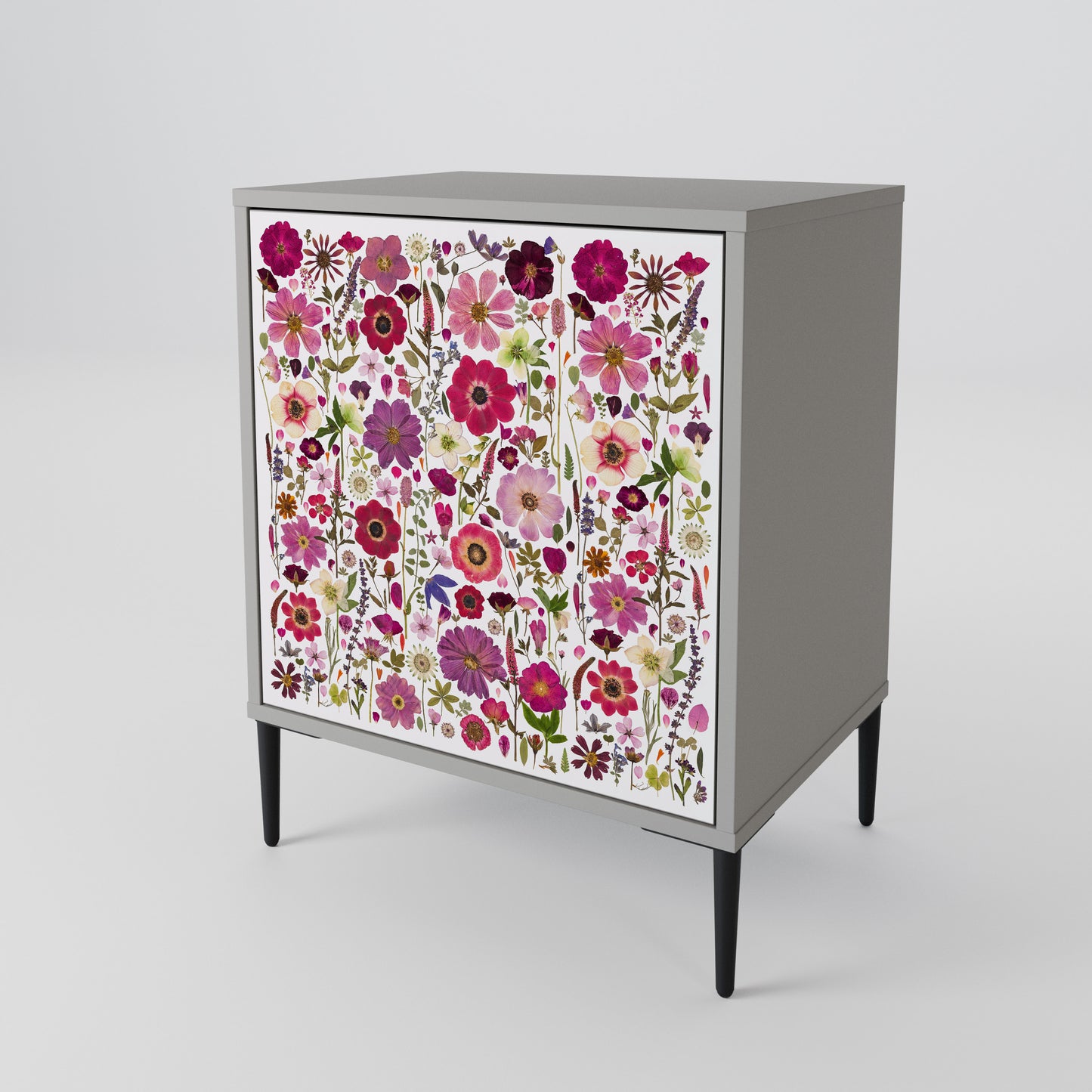 PETAL GARDEN 1-Door Sideboard in Grey Finish