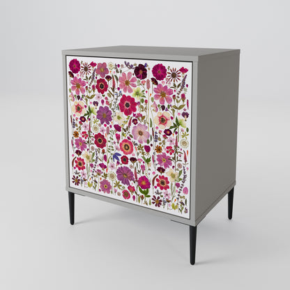 PETAL GARDEN 1-Door Sideboard in Grey Finish