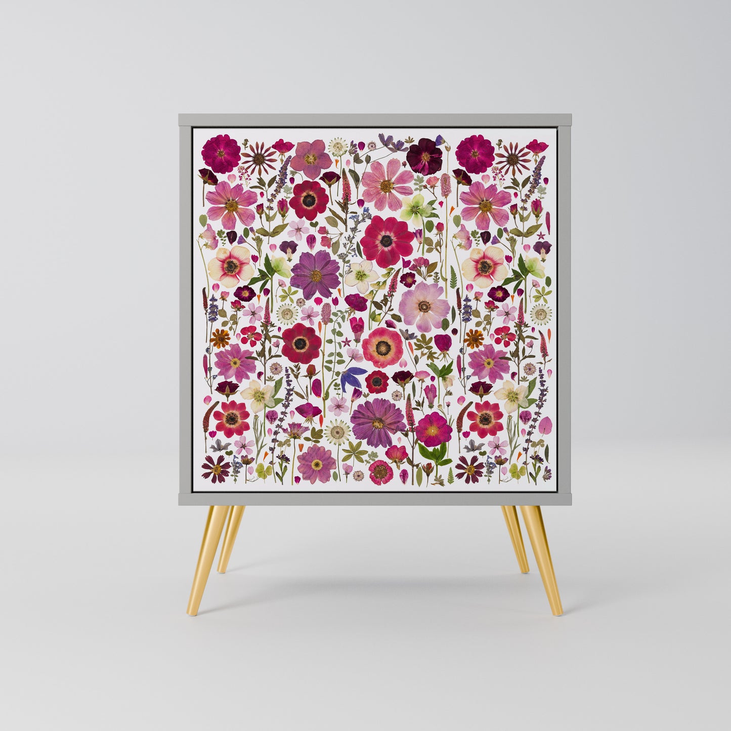 PETAL GARDEN 1-Door Sideboard in Grey Finish