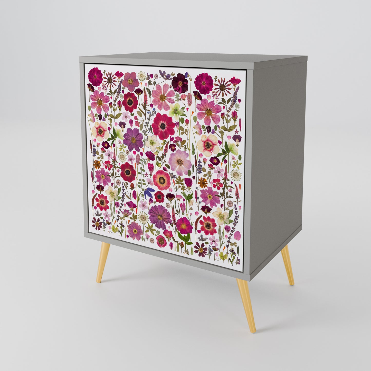 PETAL GARDEN 1-Door Sideboard in Grey Finish