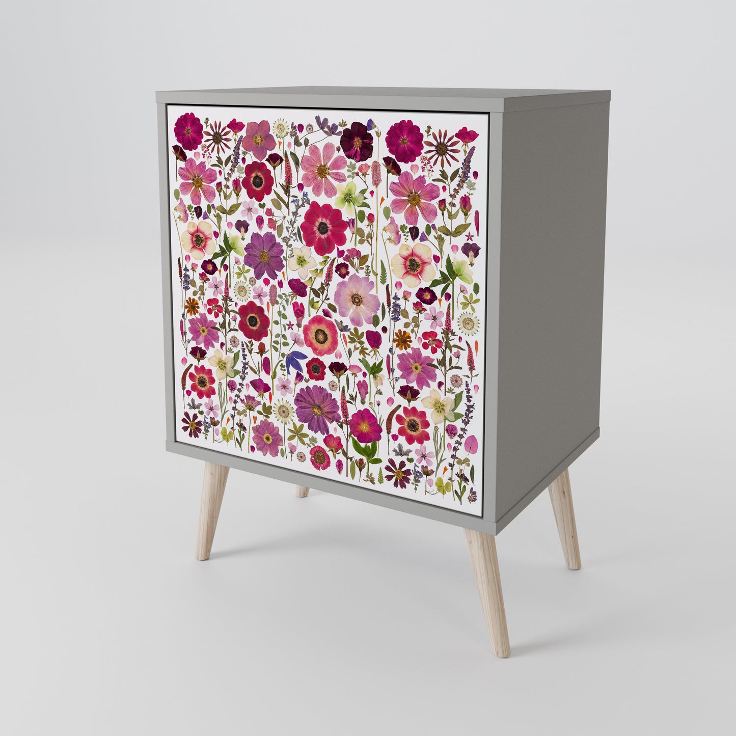 PETAL GARDEN 1-Door Sideboard in Grey Finish