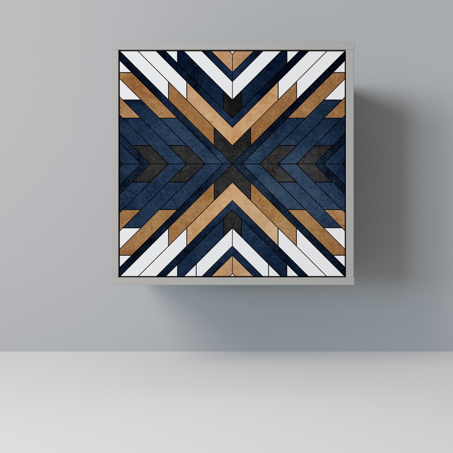 Credenza ARTFUL GEOMETRY a 1 anta con finitura grigia