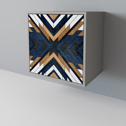 Credenza ARTFUL GEOMETRY a 1 anta con finitura grigia