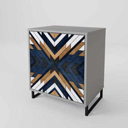 Credenza ARTFUL GEOMETRY a 1 anta con finitura grigia