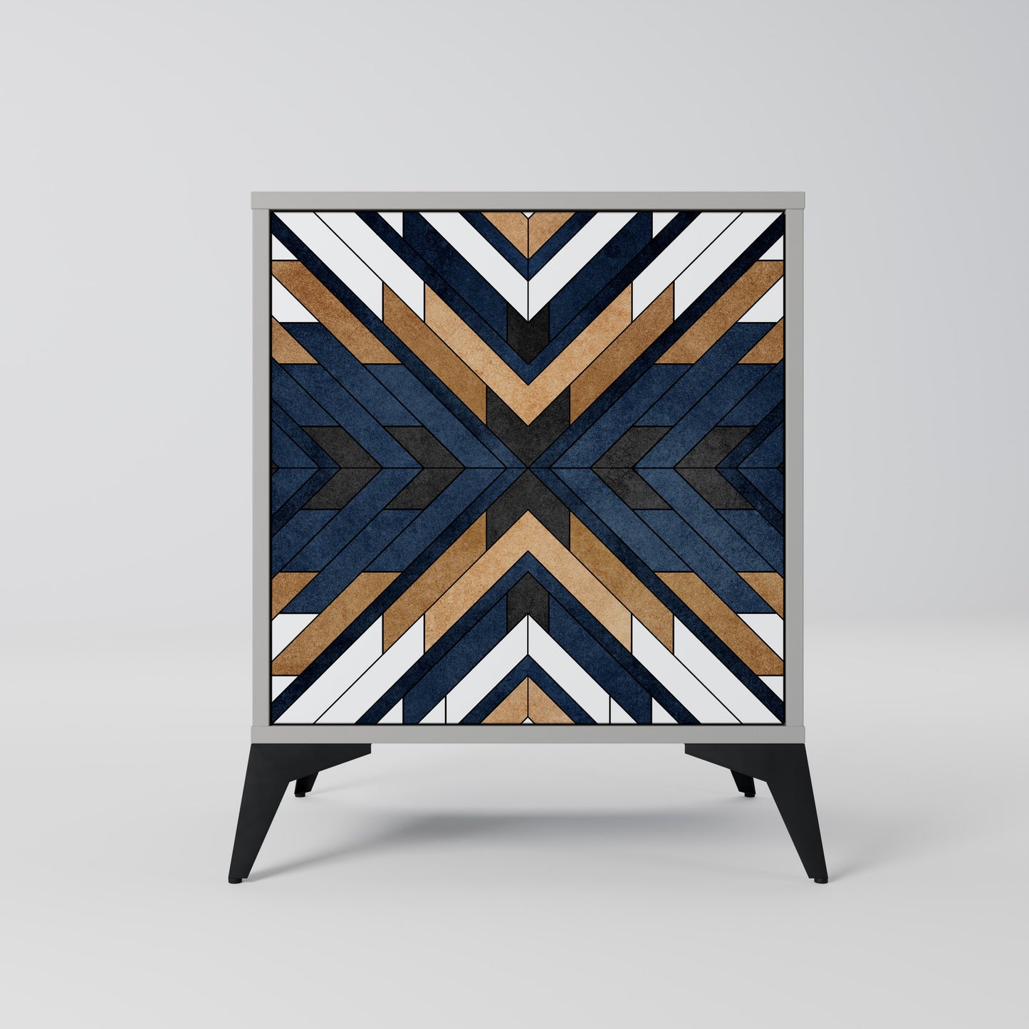 Credenza ARTFUL GEOMETRY a 1 anta con finitura grigia