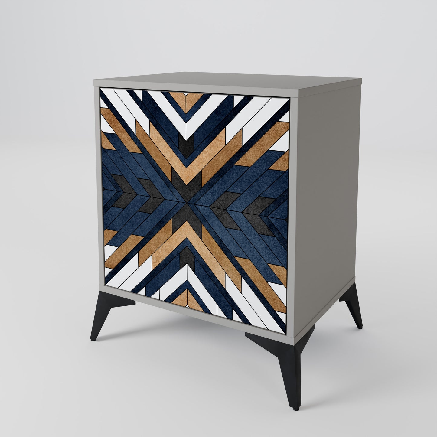 Credenza ARTFUL GEOMETRY a 1 anta con finitura grigia