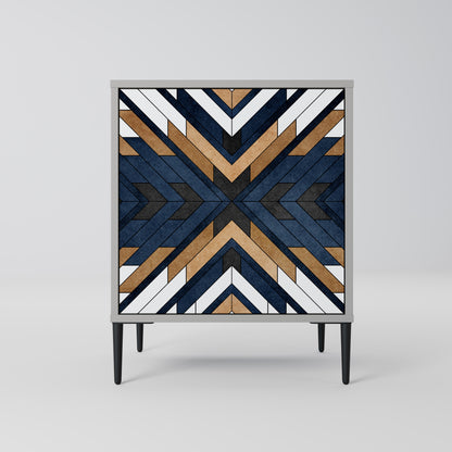 Credenza ARTFUL GEOMETRY a 1 anta con finitura grigia