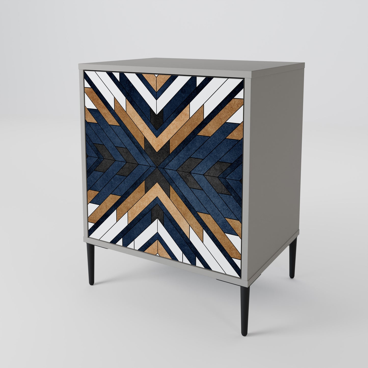 Credenza ARTFUL GEOMETRY a 1 anta con finitura grigia