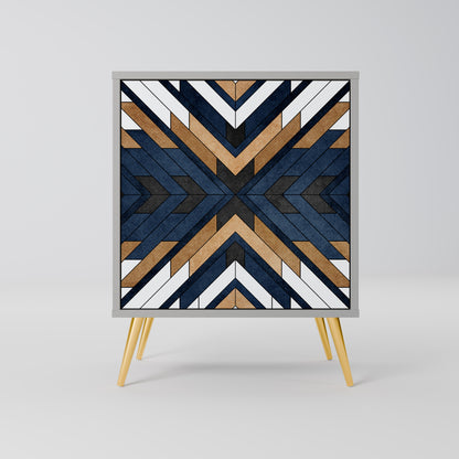 Credenza ARTFUL GEOMETRY a 1 anta con finitura grigia