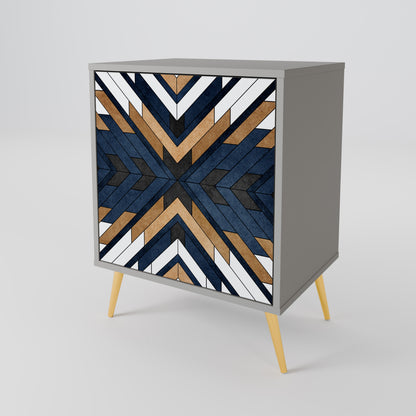 Credenza ARTFUL GEOMETRY a 1 anta con finitura grigia