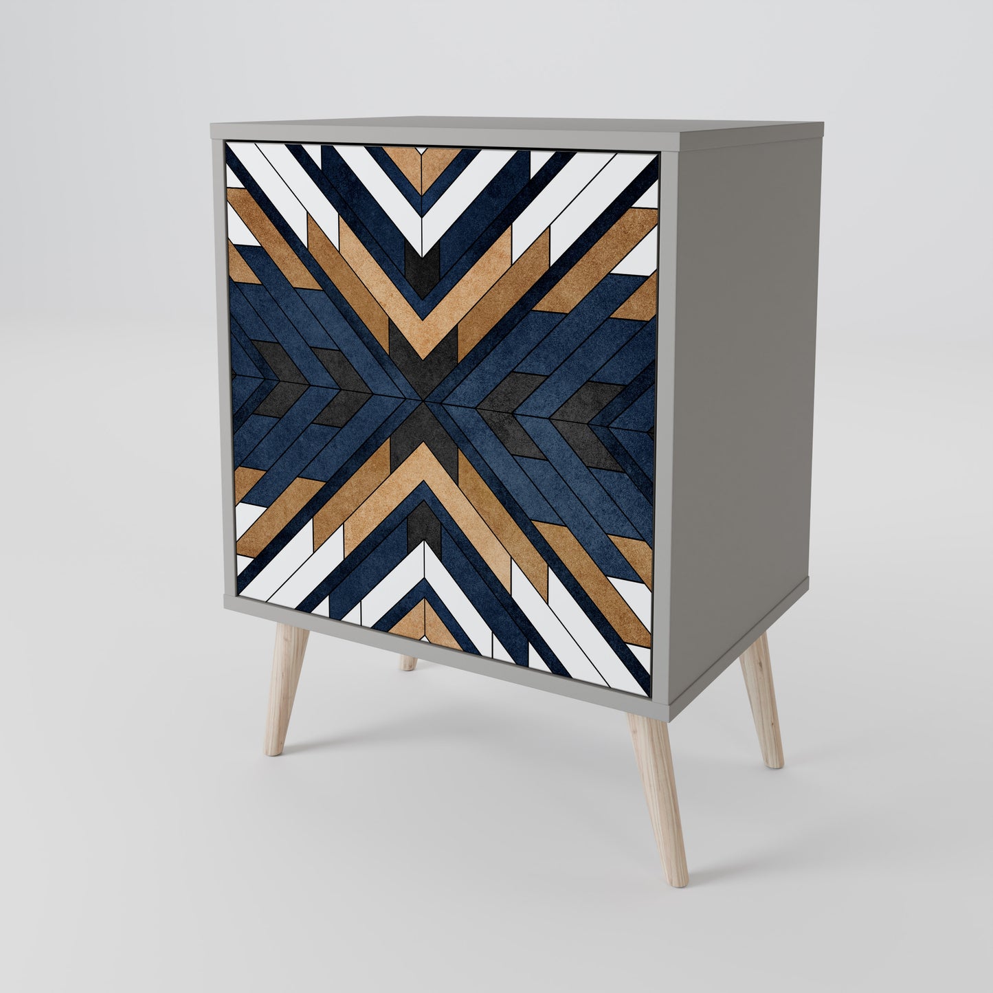 Credenza ARTFUL GEOMETRY a 1 anta con finitura grigia