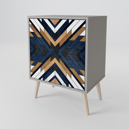 Credenza ARTFUL GEOMETRY a 1 anta con finitura grigia