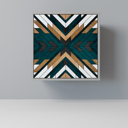 Credenza ARTISTIC GEOMETRY a 1 anta in finitura grigia