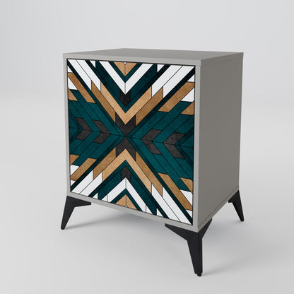 Credenza ARTISTIC GEOMETRY a 1 anta in finitura grigia