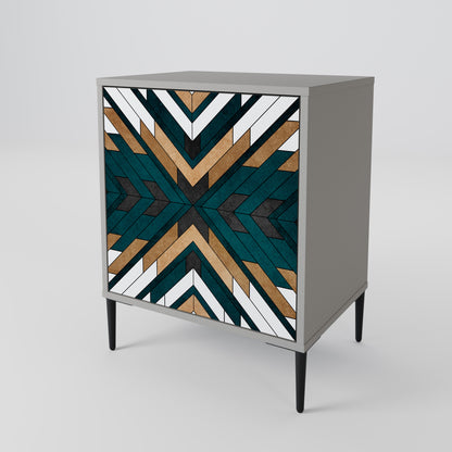 Credenza ARTISTIC GEOMETRY a 1 anta in finitura grigia
