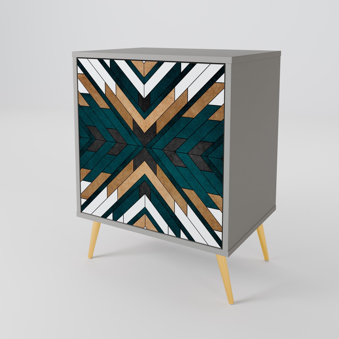 Credenza ARTISTIC GEOMETRY a 1 anta in finitura grigia