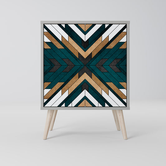 Credenza ARTISTIC GEOMETRY a 1 anta in finitura grigia