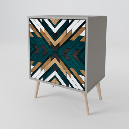 Credenza ARTISTIC GEOMETRY a 1 anta in finitura grigia