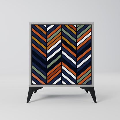 Credenza VIBRANT PATCHWORK a 1 anta con finitura grigia