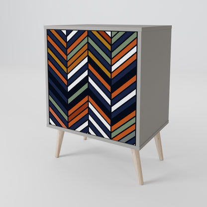 Credenza VIBRANT PATCHWORK a 1 anta con finitura grigia