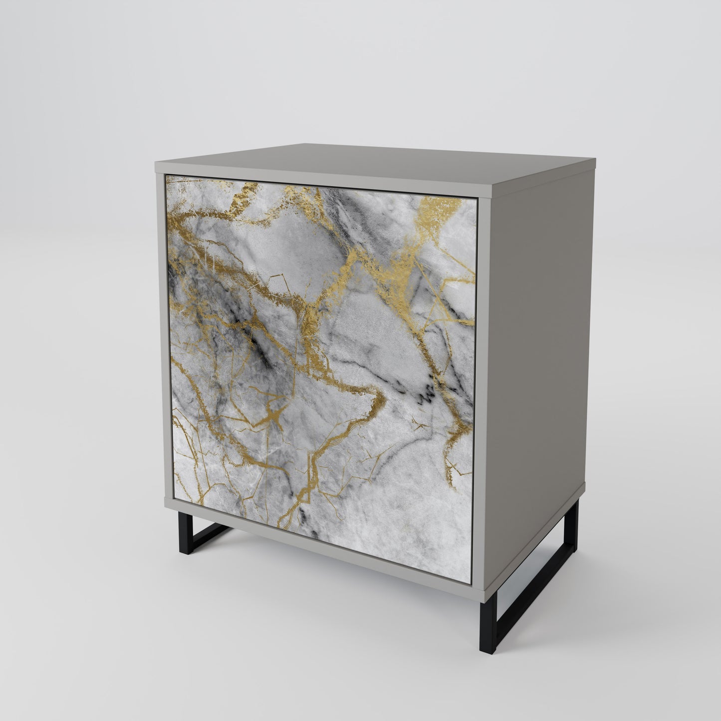 Credenza TIMELESS GLIDE a 1 anta con finitura grigia