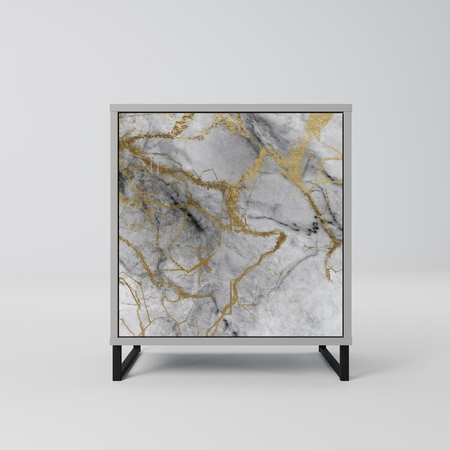 Credenza TIMELESS GLIDE a 1 anta con finitura grigia