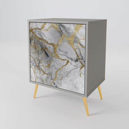 Credenza TIMELESS GLIDE a 1 anta con finitura grigia