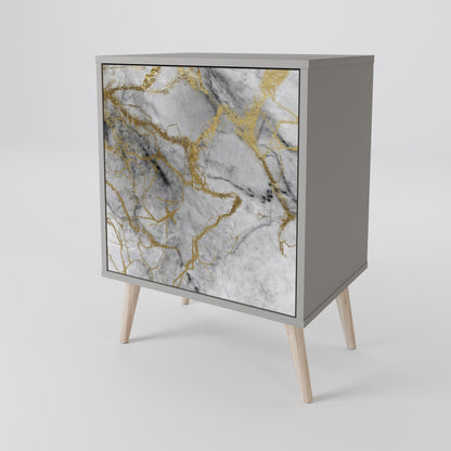 Credenza TIMELESS GLIDE a 1 anta con finitura grigia