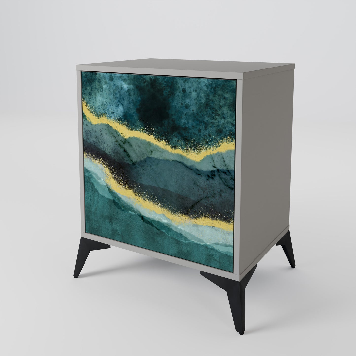 GOLDRUSH ODYSSEY 1-Door Sideboard in Grey Finish