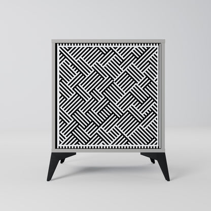 Credenza TEMPORARY SEQUENCE a 1 anta con finitura grigia