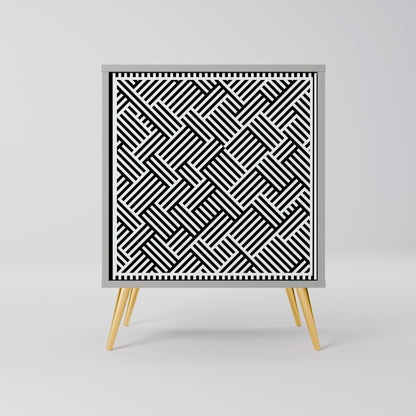 Credenza TEMPORARY SEQUENCE a 1 anta con finitura grigia