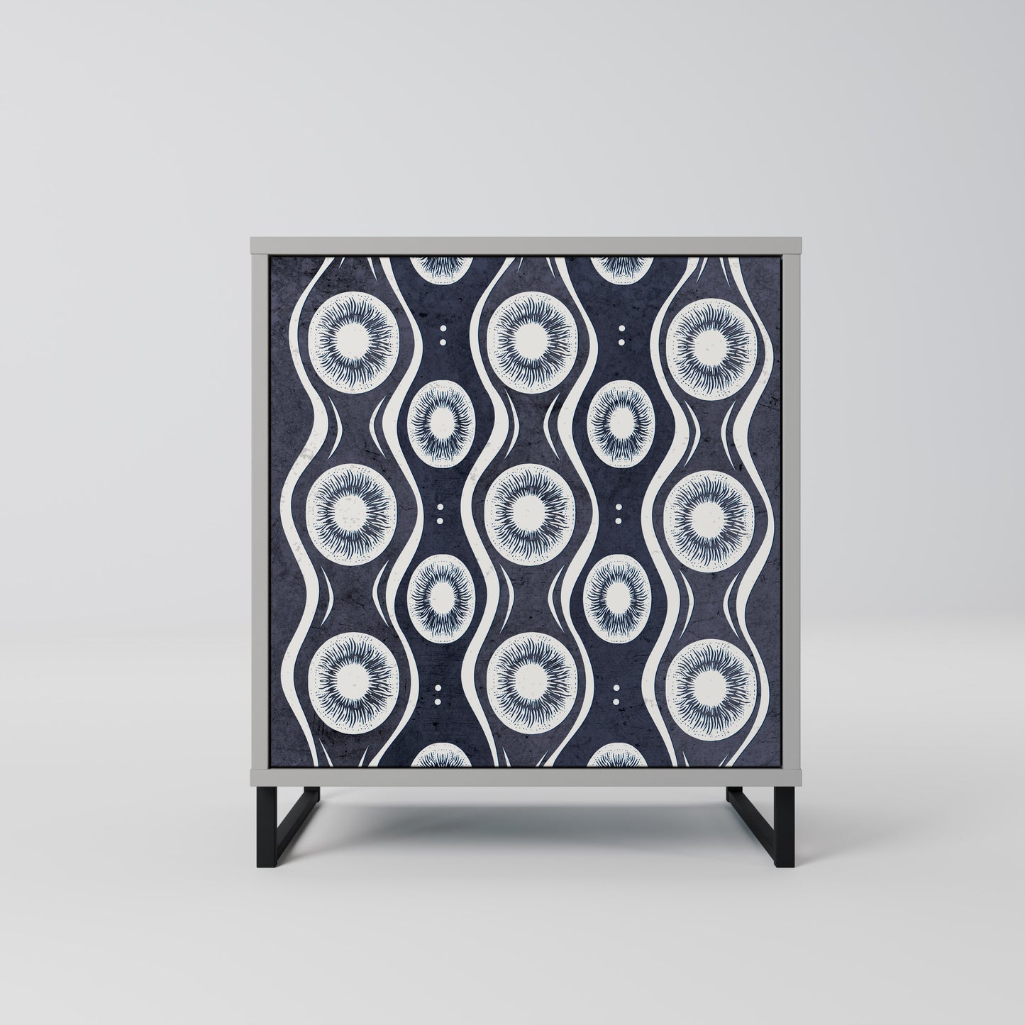 Credenza GRAPHITE EYES a 1 anta con finitura grigia