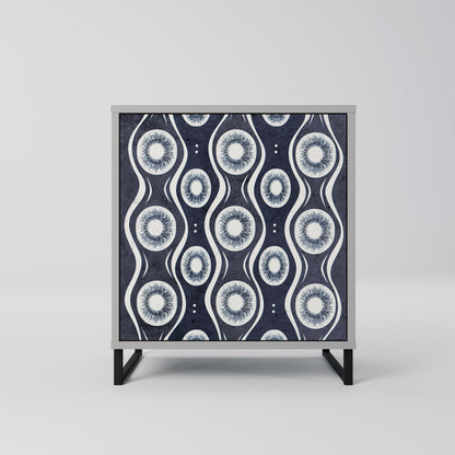 Credenza GRAPHITE EYES a 1 anta con finitura grigia