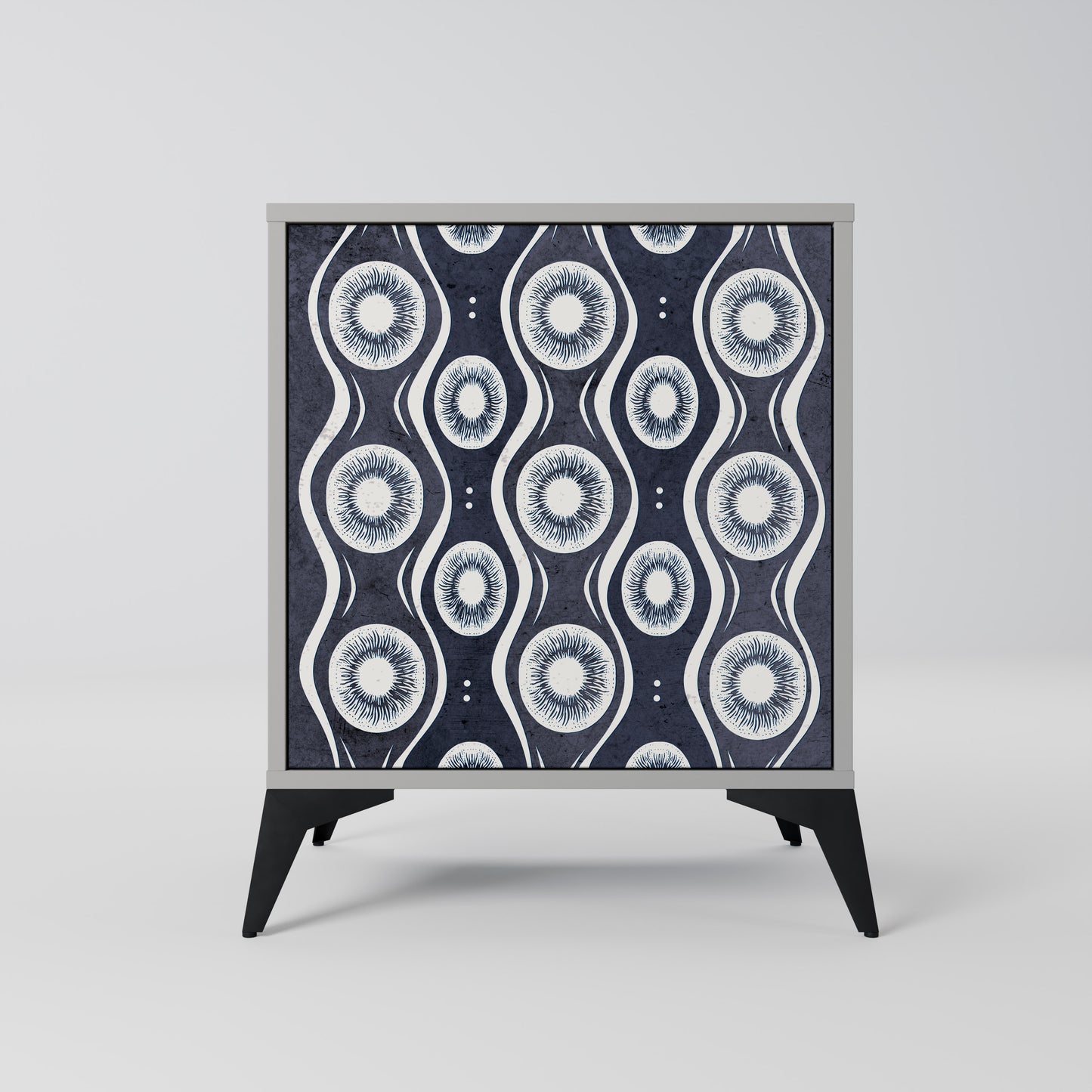 Credenza GRAPHITE EYES a 1 anta con finitura grigia