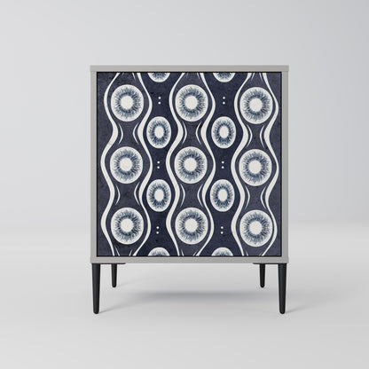 Credenza GRAPHITE EYES a 1 anta con finitura grigia