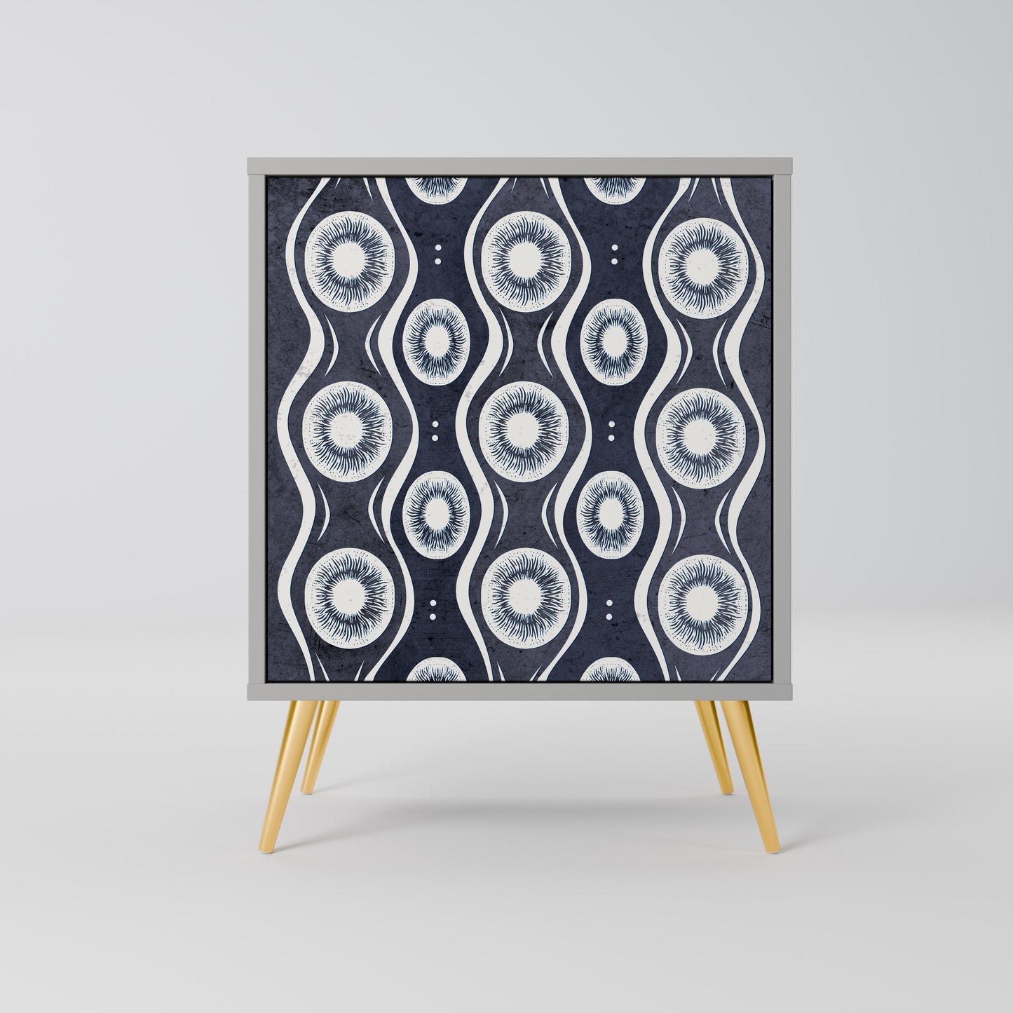 Credenza GRAPHITE EYES a 1 anta con finitura grigia